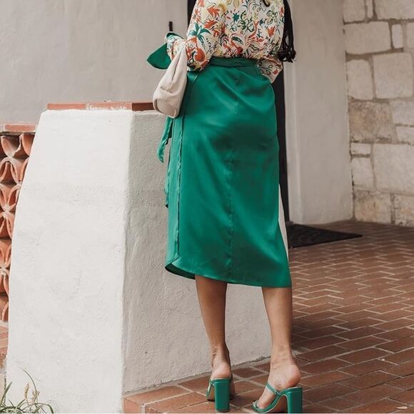 The Drop Women's Ultramarine Green Sarong Wrap Skirt by @sruthijayadevan XS. NWT - Picture 4 of 9